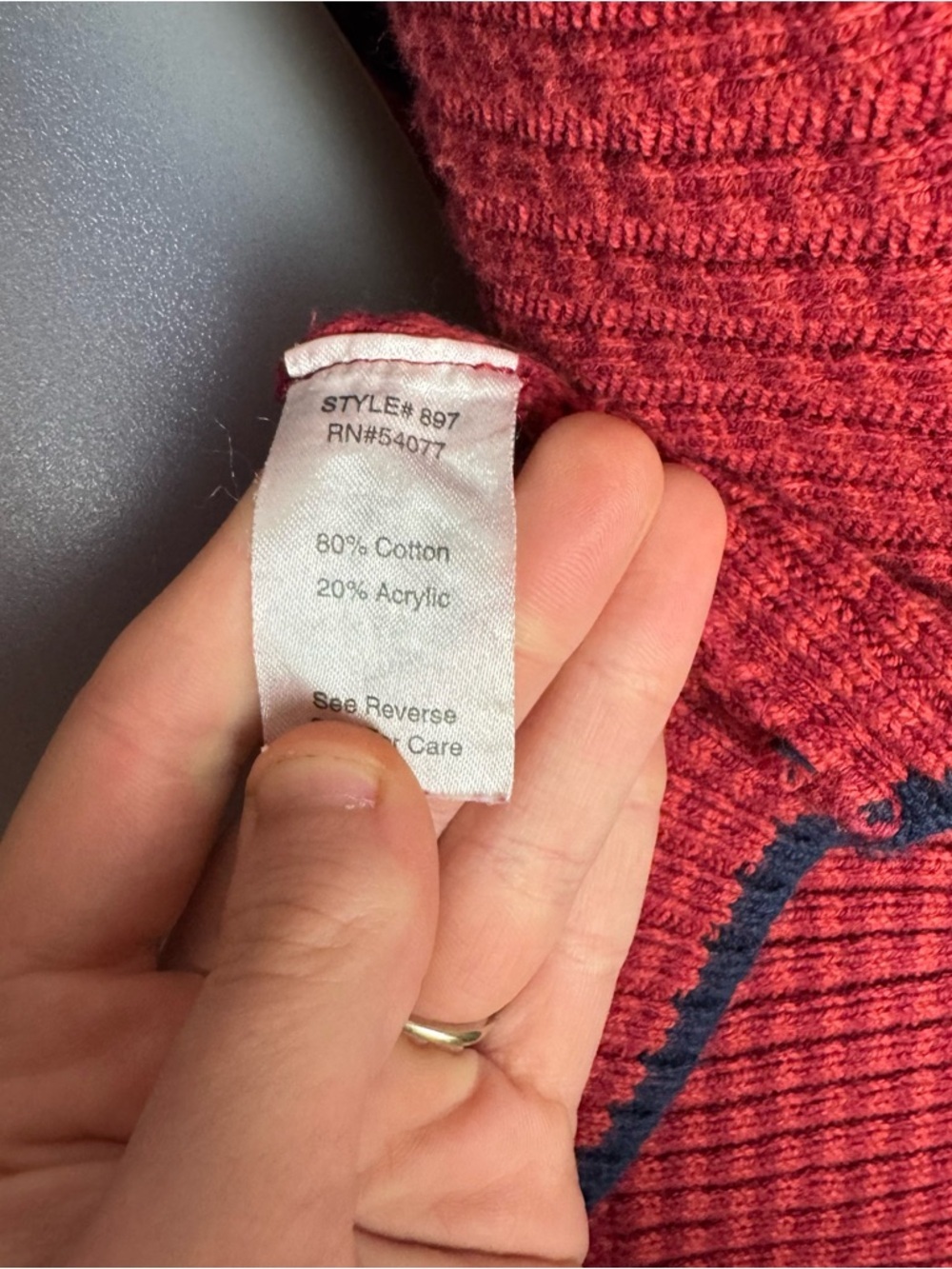 CAbi Red And Navy Blue Joy Cardigan Size M - Picture 8 of 10